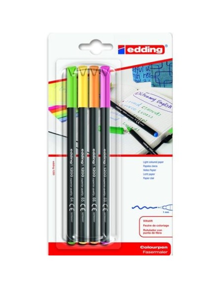 EDDING BLISTER C/4 ROT.1200 NEÓN