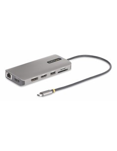 Adaptador Multipuerto USB-C de 3 Monitores HDMI/DP - 4K 60Hz Doble + 4K 30Hz HDMI y DP - Hub 4x USB-A - PD de 100W de Paso - Red