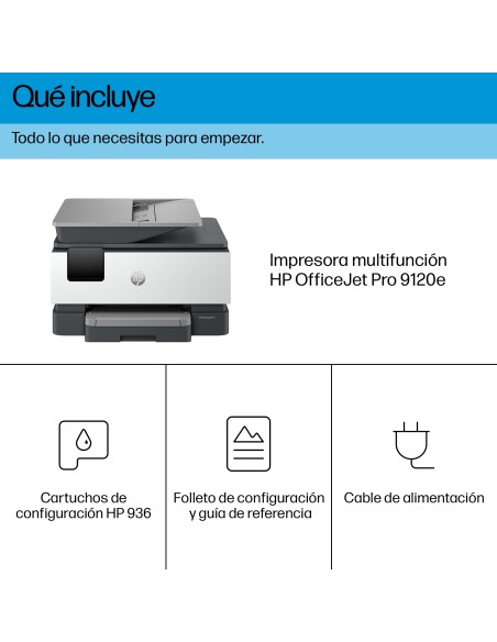 OfficeJet Pro Impresora multifunción HP 9120e, Color, Impresora para Pequeñas y medianas empresas, Imprima, copie, escanee y en