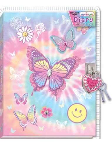 DIARIO CON CANDADO Y LLAVES BUTTERFLY HOT FOCUS
