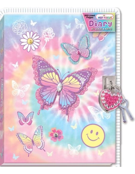 DIARIO CON CANDADO Y LLAVES BUTTERFLY HOT FOCUS