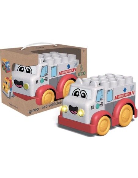 VEHICULO ECOLOGICO CON BLOQUES DE CONSTRUCCION LUZ Y SONIDO