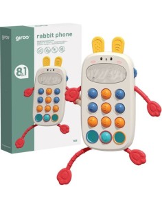 TELEFONO CONEJITO INTERACTIVO 8 FUNCIONES GIROS