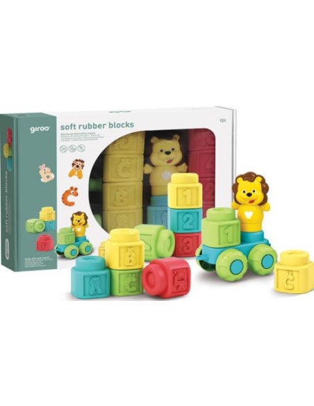 PACK 19 BLOQUES DE GOMA SUAVE LETRAS Y NUMEROS GIROS