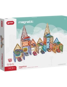 JUEGO MAGNETICO DE VEHICULOS 72 PIEZAS GIROS
