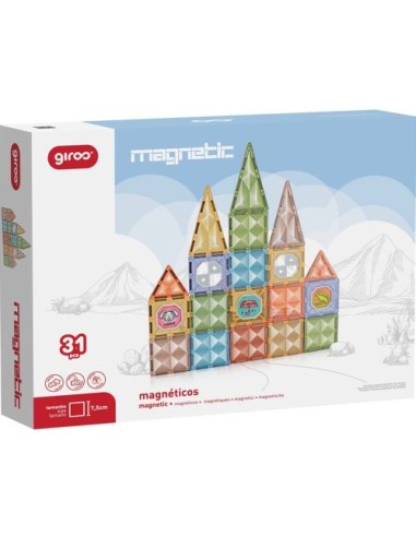 JUEGO MAGNETICO DE FORMAS DIAMANTE 31 PIEZAS GIROS