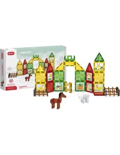 JUEGO MAGNETICO LA GRANJA 46 PIEZAS 6 MARCADORES GIROS