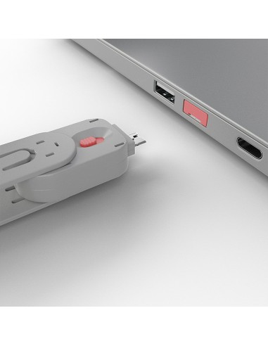 40450 bloqueador de puerto Bloqueador de puerto + clave USB tipo A Rosa Acrilonitrilo butadieno estireno (ABS) 5 pieza(s)