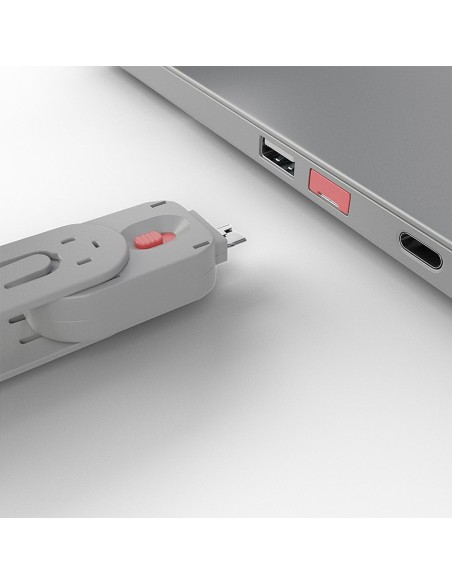 40450 bloqueador de puerto Bloqueador de puerto + clave USB tipo A Rosa Acrilonitrilo butadieno estireno (ABS) 5 pieza(s)