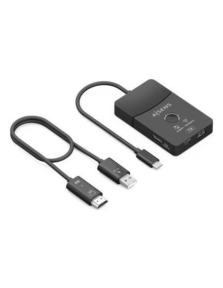 Docking USB-C a HDMI 1080P@60Hz (Inalámbrico) 30M, 1xHDMI 4K60HZ (Cable) 2xUSB-C 1xUSB-A 1xUSB-C PD 100W, Negro
