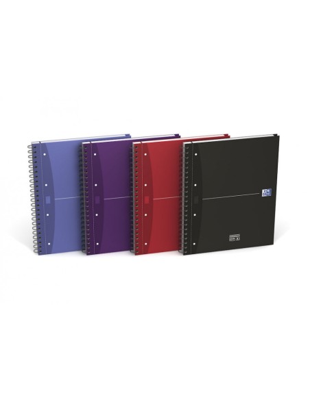 100104738 cuaderno y block A4 Púrpura, Azul, Rojo, Negro- Pack de 5 unidades 100104738