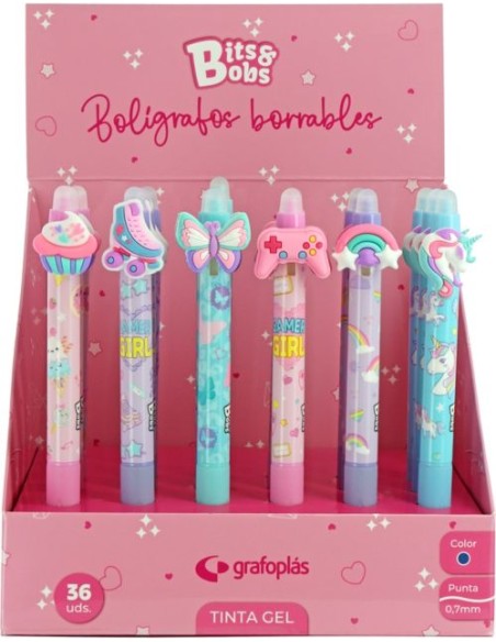 Exp 36 boligrafo borrable 07mm con grip surtido cut