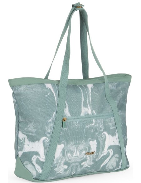 Bolso shopper grande serie lava verde 52x36x3cm milan