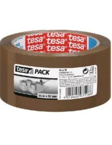PACK 6 ROLLOS CINTA EMBALAJE MARRON PP STANDARD 66MX50MM