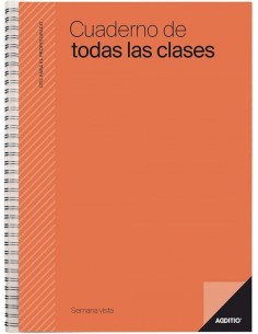 Cuaderno espiral de todas las clases semana vista 225x31 cm evluacion y programacion semanal