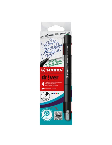 dr!ver rotulador de punta fina Fino Negro, Azul, Verde, Rojo 4 pieza(s) dr!ver rotulador de punta fina Fino Negro, Azul, Verde, Rojo 4 pieza(s)