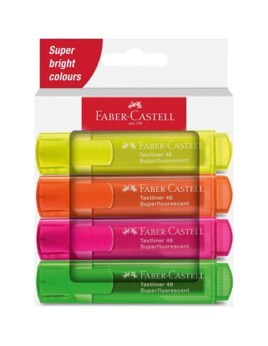 Textmarker 46 Superfluorescent marcador 4 pieza(s) Punta de cincel Verde, Naranja, Rosa, Amarillo