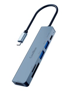 MINIDOCK C61 ALUMINIO USB-C A HDMI 4K/2xUSB-A/USB-C PD/SD/MICROSD PC/MAC/CONSOLAS