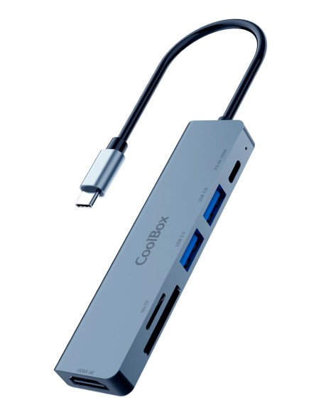 MINIDOCK C61 ALUMINIO USB-C A HDMI 4K/2xUSB-A/USB-C PD/SD/MICROSD PC/MAC/CONSOLAS