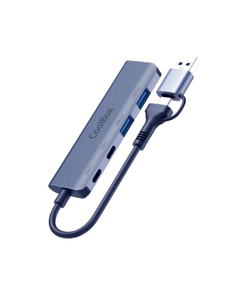 HUB4 LITE USB-C/A 4 PUERTOS 2USB-C Y 2USB-A 3.2 GEN1 ALUMINIO