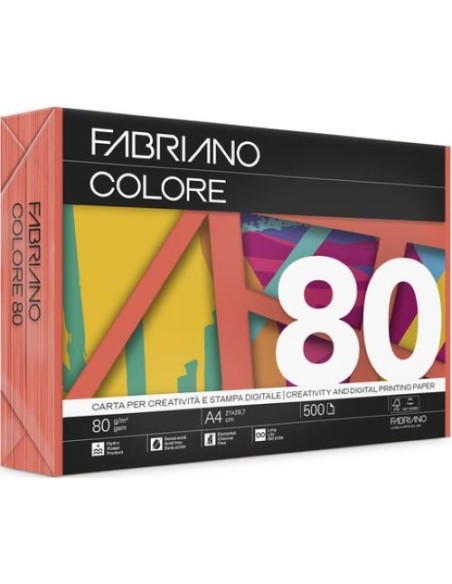PAQUETE A4 500H 80G FABRIANO COLORE NARANJA
