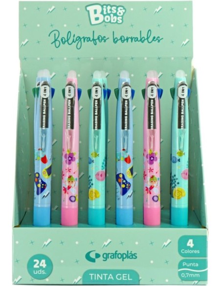 Exp 24 boligrafo 4 colores borrable 07mm surtido