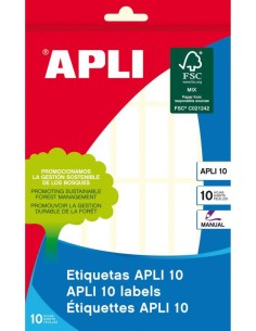 BLISTER 10 MINI BOLSAS ETIQUETAS ADHESIVAS 13X40 CANTOS