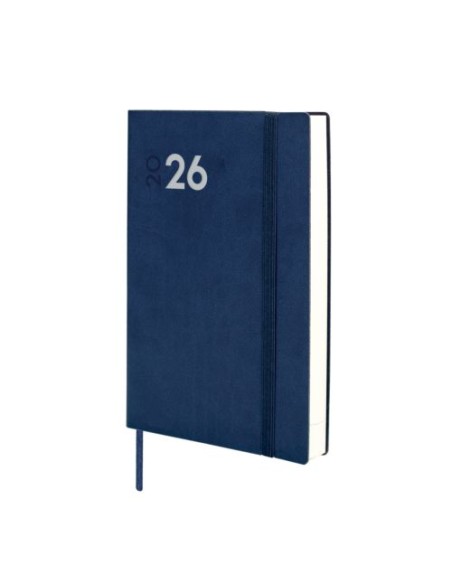 Agenda anual 2026 mara y4 dia pagina 12x17cm azul