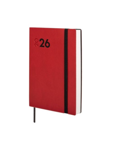 Agenda anual 2026 mara y4 dia pagina 12x17cm rojo