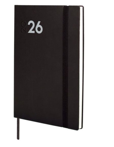 Agenda anual 2026 mara y10 dia pagina 14x204cm negro