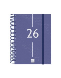 Agenda anual espiral 2026 dia pagina e10 155212cm azul