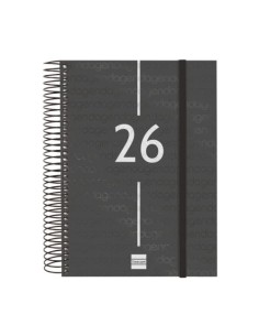 Agenda anual espiral 2026 dia pagina e10 155x212cm rojo