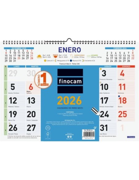 CALENDARIO DE PARED 2026 MIXTO L