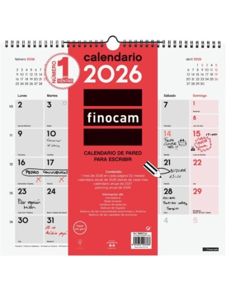CALENDARIO PARED 2026 ESCRIBIR L