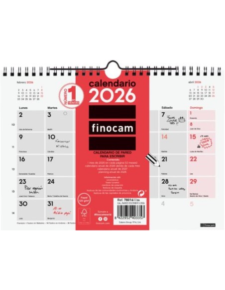 CALENDARIO PARED 2026 ESCRIBIR S