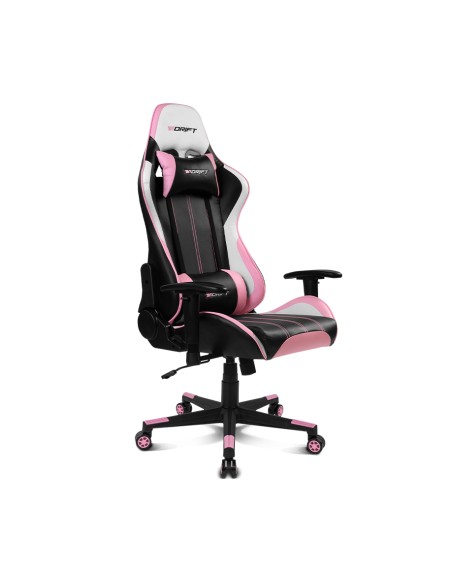 DR175PINK silla para videojuegos Silla para videojuegos universal Asiento acolchado Rosa, Negro, Blanco