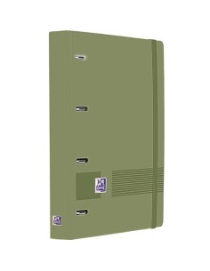 OXFORD EUROPEANBINDER LIVE&GO CARPETA ANILLAS 4X35 A4+ C/RECAMBIO 5X5 WRITE&ERASE POLYFOAM VERDE SAFARI 400195520 - Pack de 4 un