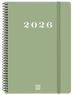 Agenda anual espiral 2026 my dia pagina e10 155x212cm verde