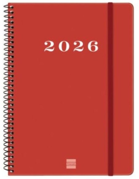 Agenda anual espiral 2026 my dia pagina e10 155x212cm rojo
