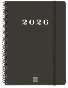Agenda anual espiral 2026 my dia pagina e10 155x212cm negro
