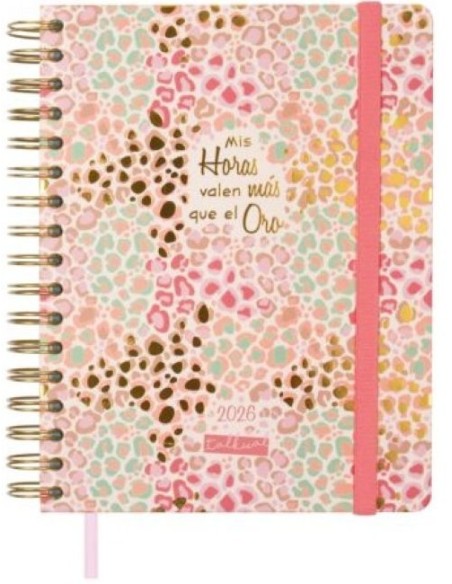 Agenda anual 2026 espiral talkual dia pagina 155x215cm oro