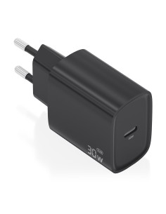 Cargador GaN 30W, 1xUSB-C PD3.0, Negro