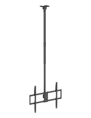 Soporte de techo pro giratorio, inclinable, extensible y nivelable para monitor/TV 80kg de 50-100, Negro