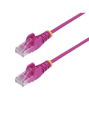 Cable de Red Ethernet CAT6 Delgado sin Enganches Rosa de 10m - Cable RJ45 Snagless Slim de 28AWG - Alambre de Cobre Puro - PoE 1