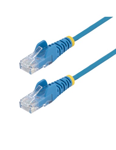 Cable de Red Ethernet CAT6 Delgado sin Enganches Azul de 15m - Cable RJ45 Snagless Slim 28AWG - Alambre de Cobre Puro - PoE 100W