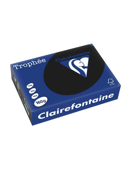 PAQ. 250H PAP. TROPHEE CLF INTENSO A4 160G NEGRO