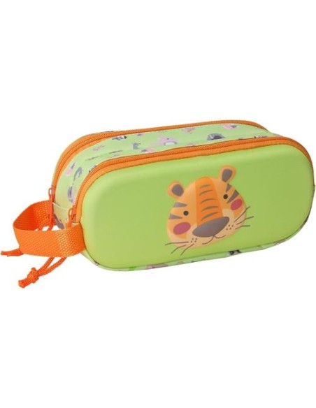 PORTATODO DOBLE 3D SAFTA TIGER 3D 21x8x6cm