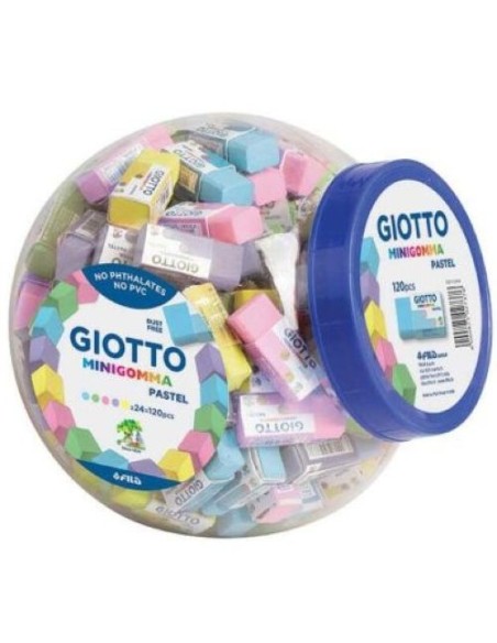 EXP 120 MINI GOMAS GIOTTO COLORES SURTIDOS