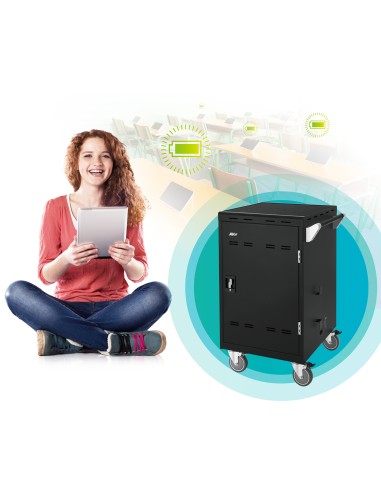 E32c+ Negro Laptop / Tablet Mesita con ruedas para multimedia