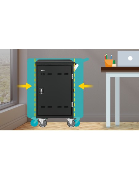 E32c+ Negro Laptop / Tablet Mesita con ruedas para multimedia